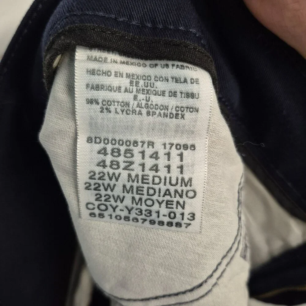 Lee Womens Relaxed Straight Leg Stretch Pants Navy Size 22W - Picture 8 of 8